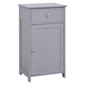 kleankin Modern Shower & Lavatory Mulitple Storage Freestanding Unit w/Anti-Topple, Grey