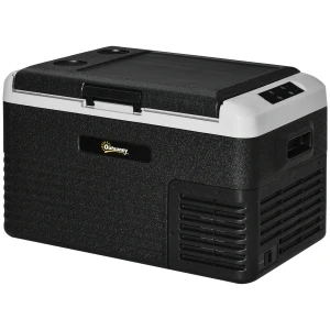 Outsunny 30L Car Refrigerator, Portable Compressor Car Fridge Freezer, Electric Cooler Box with 12/24V DC and 110-240V AC for Picnic, Down to -20â„ƒ