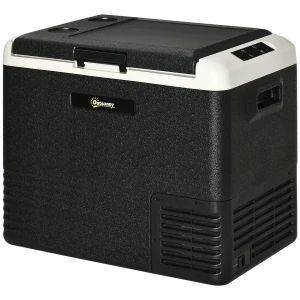 Outsunny 50L Car Refrigerator, Portable Compressor Car Fridge Freezer, Electric Cooler Box with 12/24V DC and 110-240V AC for Camping Down to -20â„ƒ