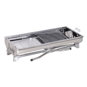 Outsunny Stainless Steel Portable Foldable Charcoal BBQ Barbecue Grill Outdoor Cooker for Camp Party Picnic