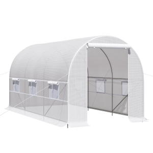 4 x 2 x 2m Walk-in Greenhouse Plant Growth Tent Warm House Gardening Tunnel Outdoor PE cloth Metal Frame