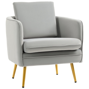 HOMCOM Armsessel Samtoptik Vintage-Design
