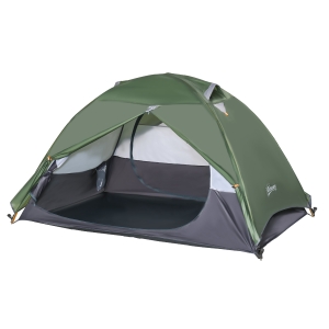 Outsunny Outdoor 2 Person Camping Tent Double Layer Waterproof with Carry Bag Glass Fiber