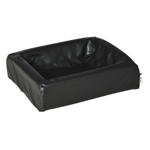 PawHut Cama para Perros Gatos Tapizado en Cuero PU Colchón Acolchado para Mascotas Pequeñas Desenfundable y Lavable con Cremallera 58x49x14,5 cm Negro