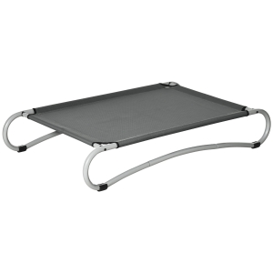 PawHut Cama Elevada para Perros Pequeños Medianos Cama para Mascotas con Tela de Malla Transpirable Marco Curvo de Acero para Interior Exterior 110x65x20 cm Gris