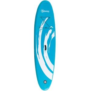 Outsunny Tabla de Paddle Surf Hinchable 300x76x15 cm Tabla de Stand Up Paddling Inflable con Remo Ajustable Aletas Cubierta Antideslizante Bomba y Bolsa de Transporte Azul