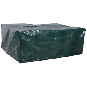 Outsunny Abdeckplane Schutzhülle Gartenmöbel Abdeckhaube Wasserdicht UV-Schutz extra Befestigung Rechteckig PE Grün 235 x 190 x 90 cm