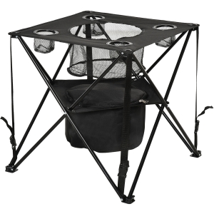 Outsunny Folding Camping Table Portable Picnic Table w/ Built-in Cooler & Carry Bag