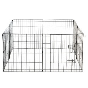 PawHut Recinto per Cani Gatti Cuccioli Roditori Recinzione Rete Gabbia 8 Pezzi 61 x 61cm Nero