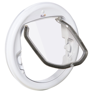 PawHut Gattaiola con 4 Modalità di Blocco per Vetro, Rete e Porte, Φ30x4cm - Bianco