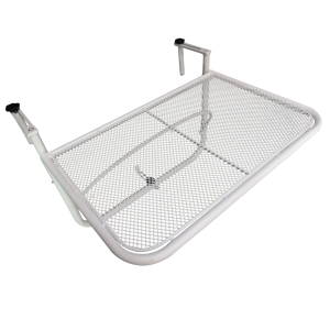Outsunny Balkonhängetisch Hängetisch höhenverstellbar viereckig Terrasse Metall Weiß L60 x B56,5 x H45 cm
