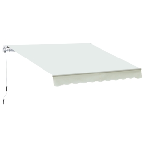 Outsunny Toldo para Patio Balcón Terraza y Jardín con brazo articulado de Aluminio y tela de Poliéster de 280g/m2 395x245 cm (Blanco)