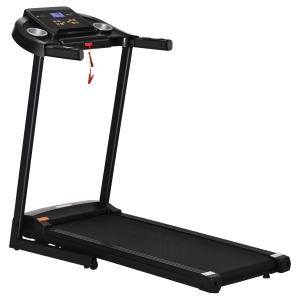 HOMCOM elektrische loopband opvouwbaar met 12 vooraf ingestelde programma's met LED-display bekerhouder en gsm-houder zeer geschikt voor home gym indoor fitness zwart 134 x 60 x 118 cm