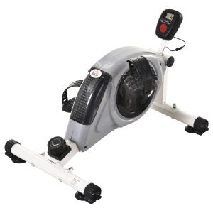 HOMCOM Hometrainer, mini-fiets, pedaaltrainer, trainingsfiets met LCD-display, 8-niveaus magnetische weerstand, staal, grijs, 40 x 62 x 38 cm