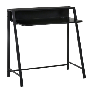HOMCOM bureau, computertafel, bureau, werktafel met kabeldoorvoer, lade, MDF metaal zwart 84 x 45 x 85 cm