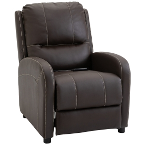 HOMCOM massagestoel tv-stoel relaxstoel woonkamer 165° helling kunstleer metaal donkerbruin 70 x 88 x 100 cm