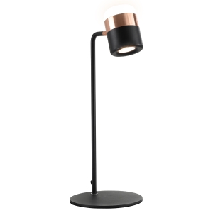 HOMCOM licht tafellamp 8W/4500K tafellamp industrieel design hoek 90° verstelbaar met lampenkap bedlampje metaal zwart + goud 21 x 18 x 46 cm