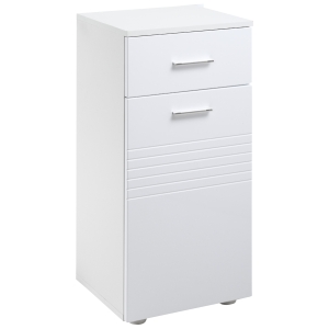 kleankin badkamermeubel badkamermeubel multifunctionele kast met 1 lade 1 deur kast plank verstelbaar spaanplaat wit 35 x 30 x 77,5 cm