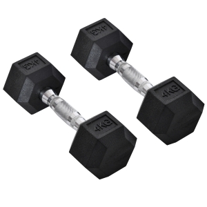 HOMCOM Hexagon Kurzhanteln Griff gerändelt 2 x 4 KG