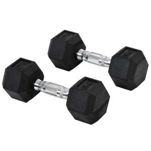 HOMCOM Hexagon Kurzhanteln Griff gerändelt 2 x 6 KG