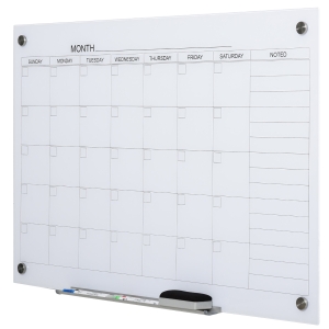 Vinsetto Wall Hanging Calendar board Glass Dry-Erase Board with 4 Colored Markers 1 Eraser for Home Office School
