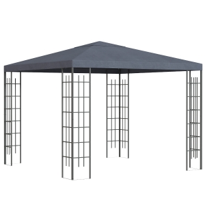 Outsunny Gartenpavillon mit Belüftungsöffnung, Grau, 3 x 3 x 2,5 m