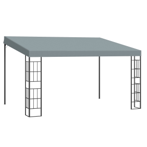 Outsunny Pergola mit schrägem Dach, Grau+Schwarz, 4 x 3 x 2,5 m