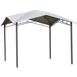 Outsunny Gartenpavillon Pavillon Überdachung Vordach Sonnenschutz Partyzelt Laube Metall + Polyester Grau 3 x 3 m