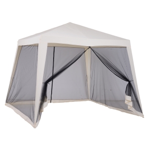 Outsunny Gartenpavillon mit Moskitonetz 300 cm x 300 cm x 245 cm