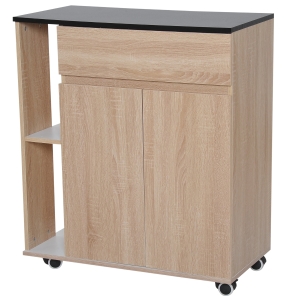 HOMCOM Mobiletto da Cucina con Ruote Cassetti Armadietto Legno