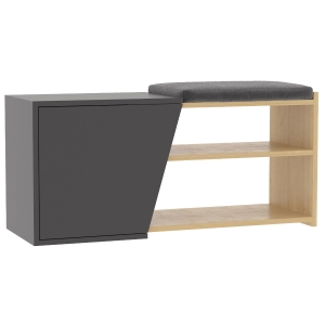 HOMCOM Scarpiera Salvaspazio Moderna per 8 Paia di Scarpe 104x37x47cm, Rovere e Antracite