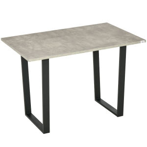 HOMCOM Modern Rectangular Dining Table, Kitchen Table with Adjustable Steel Base and Spacious Tabletop for 4 People, Light Grey