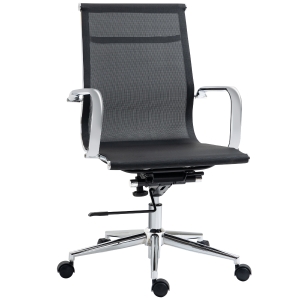 Fauteuil de bureau direction design contemporain chromé noir