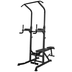 HOMCOM Adjustable&Folded Dip Stands Multi-Function Pull-ups Sit-ups, Fitness tools Gym Home