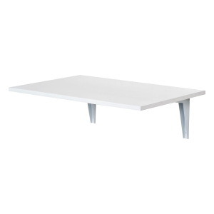 HOMCOM Tavolino a Muro Pieghevole Salvaspazio in MDF e Telaio in Metallo, per Studio Cucina Salotto, Bianco, 60x40x20cm