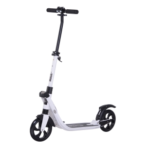 HOMCOM Foldable Kick Scooter, Adjustable Height, 93.5L x 38W x 95-105Hcm-White