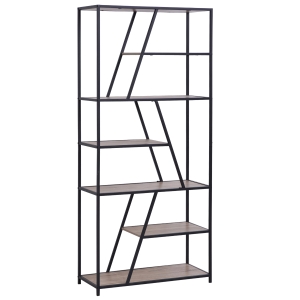 Homcom Scaffale Libreria da Parete in Stile Industriale con 9 Ripiani Asimmetrici in Legno e Metallo