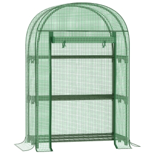 Outsunny Mini-Gewächshaus mit Regal, Grün, 80 x 49 x 120 cm