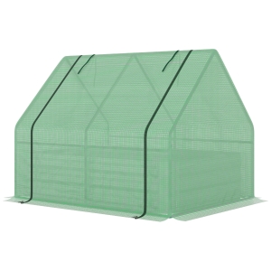 Outsunny Foliengewächshaus Frühbeet mit Tür zum Aufrollen Gewächshaus Treibhaus Tomatenhaus 127 x 95 x 92 cm Grün