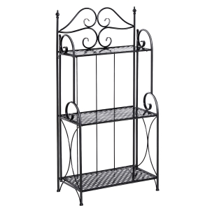Outsunny 3-Tier Metal Folding Plant Stand Display Rack Bookshelf Unit Indoor Outdoor