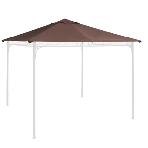 Outsunny 3x3m Square Gazebo Canopy Replacement UV Protected Top Cover Sun Shade Coffee