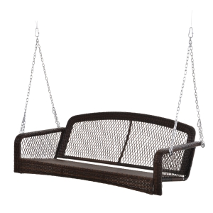 Outsunny 2-Person Outdoor Rattan Hanging Porch Swing Bench Chair Loveseat