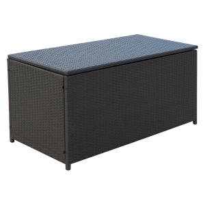 Outsunny Rattan Storage Box Outdoor Indoor Wicker Cabinet Chest Garden Furniture 118 x 54 x 59cm - Dark Brown