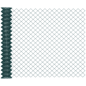 Outsunny Rete di Recinzione in Acciaio e PVC per Spazi Esterni, Rotolo da 25m e Altezza 1.7m, Verde