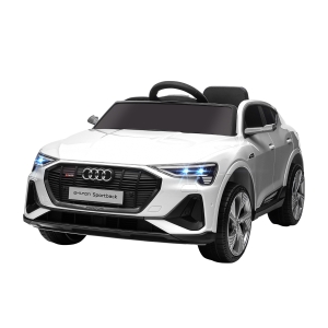 HOMCOM Kinder-Elektroauto für 3-5 Jahre, 3-8 km/h, Weiß, 108 x 60 x 47 cm