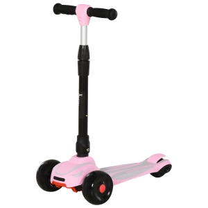 HOMCOM Kinderroller Scooter Tretroller Cityroller Kinder Roller Kickboard für Kinder höhenverstellbar faltbar Rosa 57 x 29 x 58-75 cm