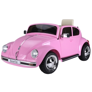 HOMCOM Kinderauto von Volkswagen Beetle Kinderfahrzeug Elektroauto mit MP3 Licht Musik Kunststoff Metall 108,5 x 63 x 51,5 cm