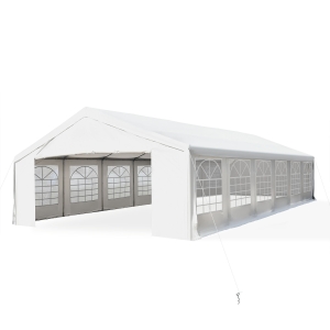 Outsunny Tendone da Giardino con Pareti Removibili, in Acciaio e PP, 12x6x3.2m, Bianco