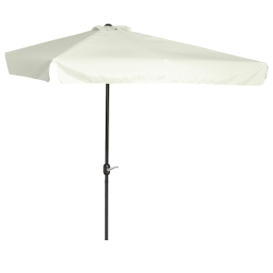 Outsunny Ombrellone Semicircolare da Terrazza e Giardino con Manovella, 230x130x249cm, Crema