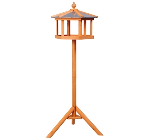 PawHut Mangeoire à Oiseau sur pied en Bois 113 cm